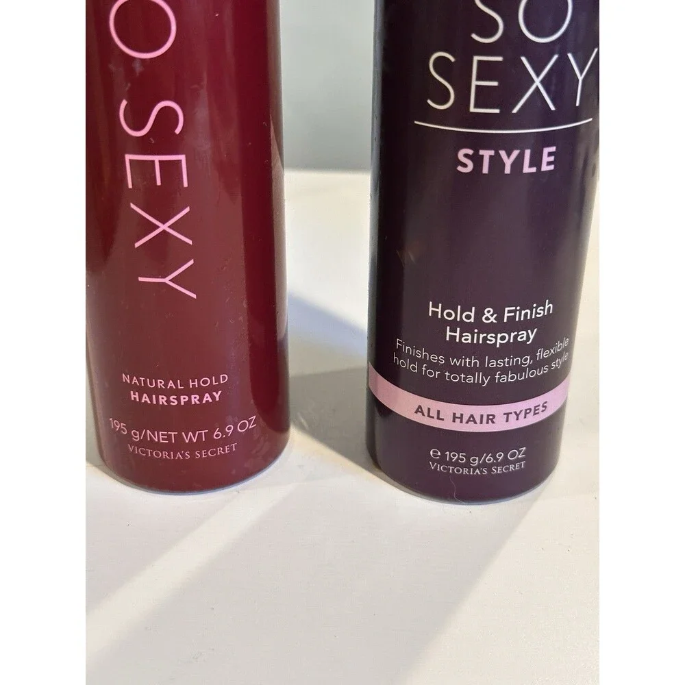 Victoria's Secret SO SEXY Hairspray Lot Natural Hold/Hold & Finish-RARE 6.9 oz